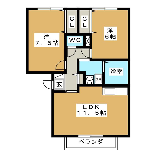 パークサイド西船Ａの間取り