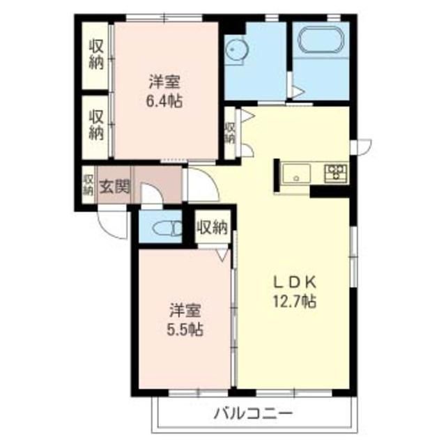 大里郡寄居町大字富田のアパートの間取り