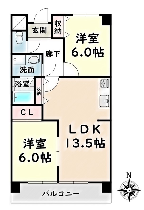 名古屋市南区岩戸町のマンションの間取り