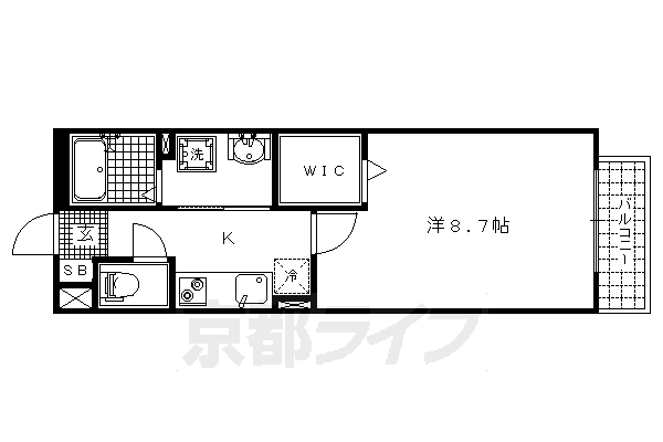 【京都市北区上賀茂畔勝町のアパートの間取り】