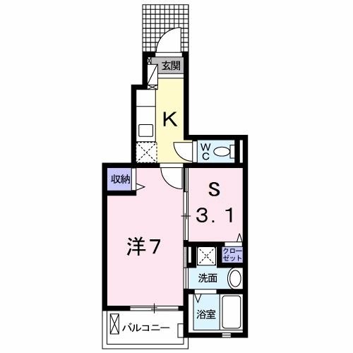 【八王子市大谷町のアパートの間取り】