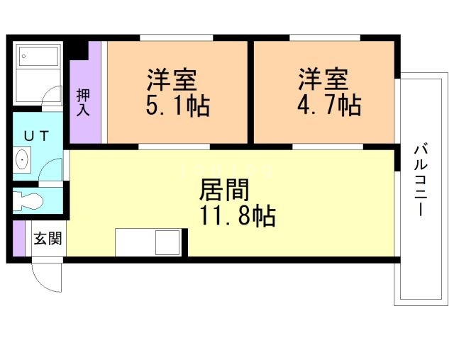 札幌市西区山の手六条のマンションの間取り