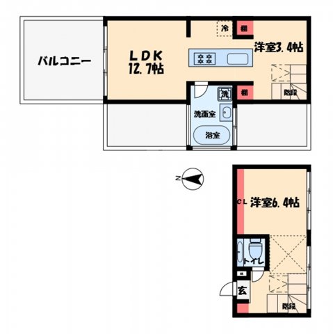 大阪市浪速区幸町のマンションの間取り