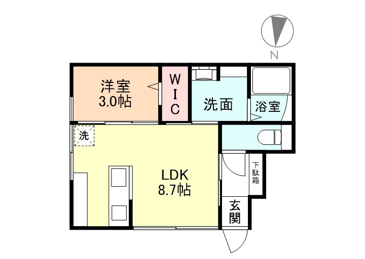 ＢＡＳＥ稲荷元町IIの間取り