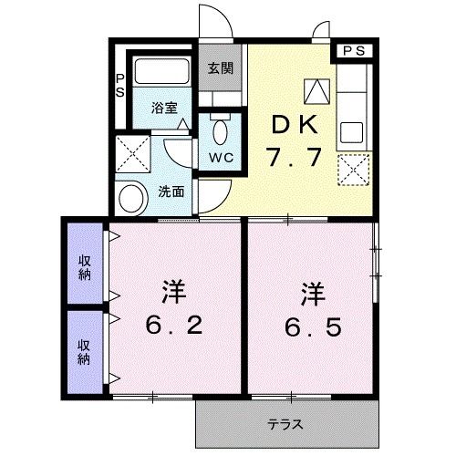 瑞穂市只越のアパートの間取り