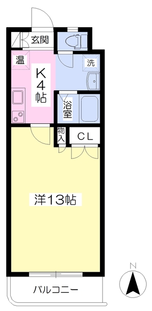 東温市北方のマンションの間取り