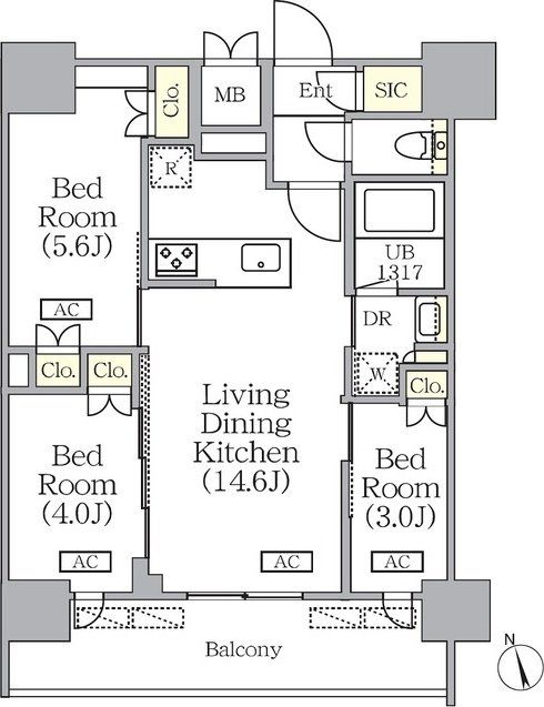 中央区入船のマンションの間取り