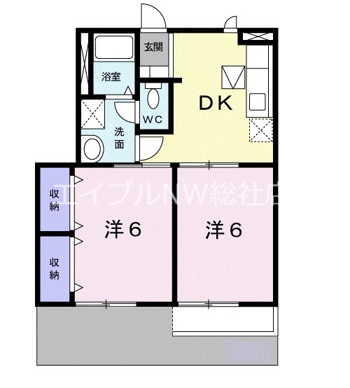 倉敷市片島町のアパートの間取り