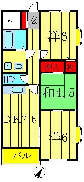 谷川第二マンションの間取り