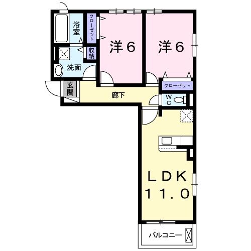 フェリア太田Ｂの間取り