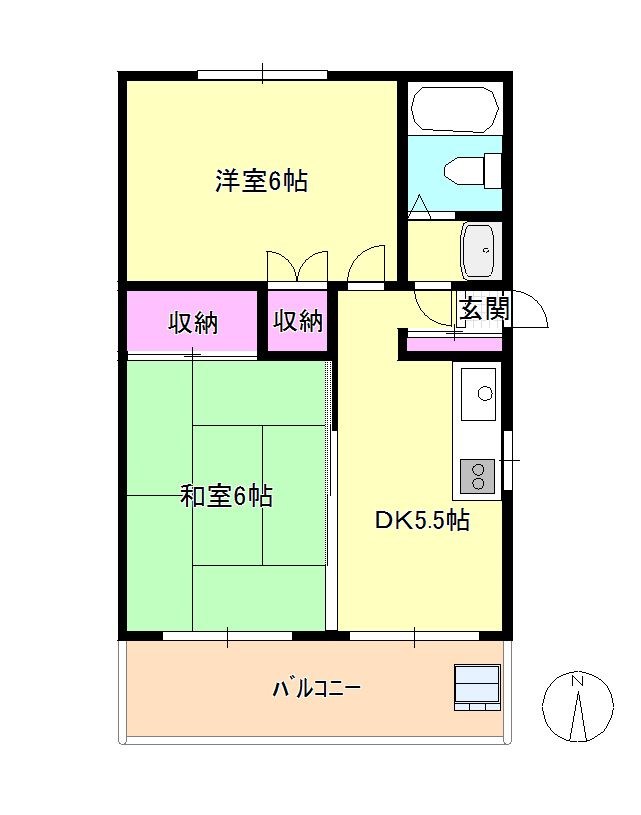 八王子市上野町のアパートの間取り