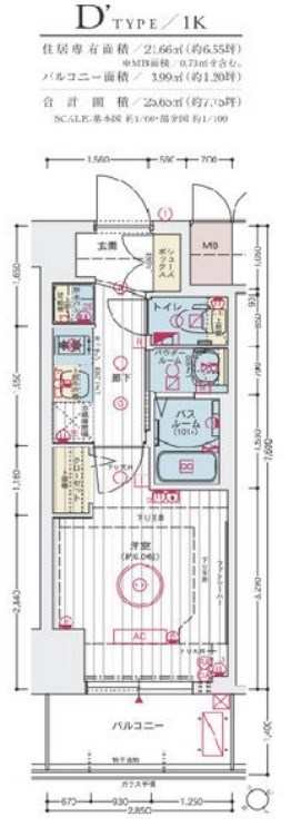 エステムコート神戸湊町の間取り