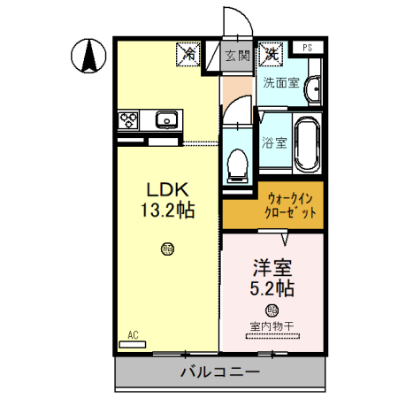 大津市唐崎のアパートの間取り