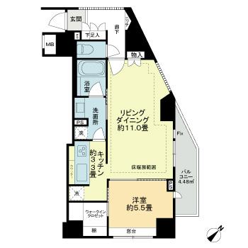 横浜市港北区綱島東のマンションの間取り