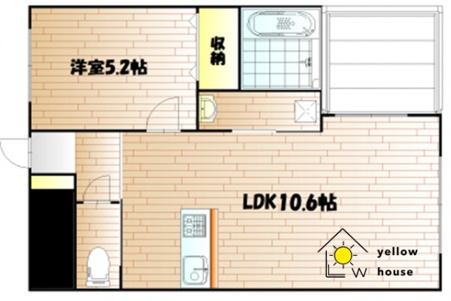 岡山市北区清輝橋のマンションの間取り