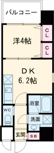 東大阪市足代北のマンションの間取り