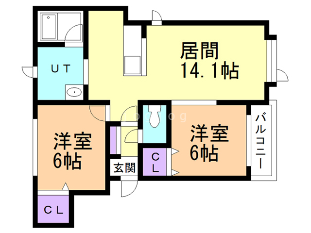 札幌市西区宮の沢一条のアパートの間取り