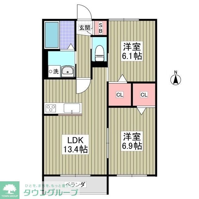 足立区宮城のアパートの間取り