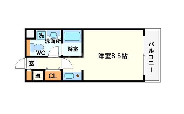 箕面市粟生間谷東のマンションの間取り