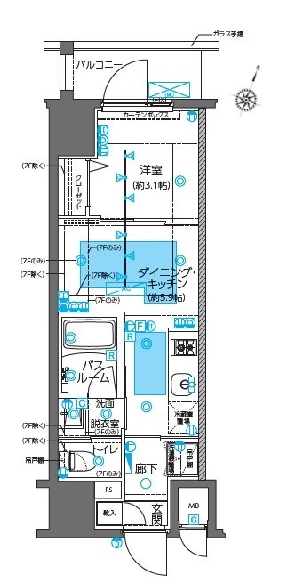 千代田区岩本町のマンションの間取り