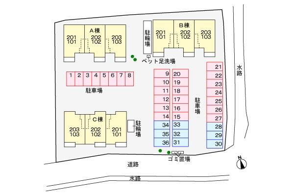 駐車場　配置図です。
