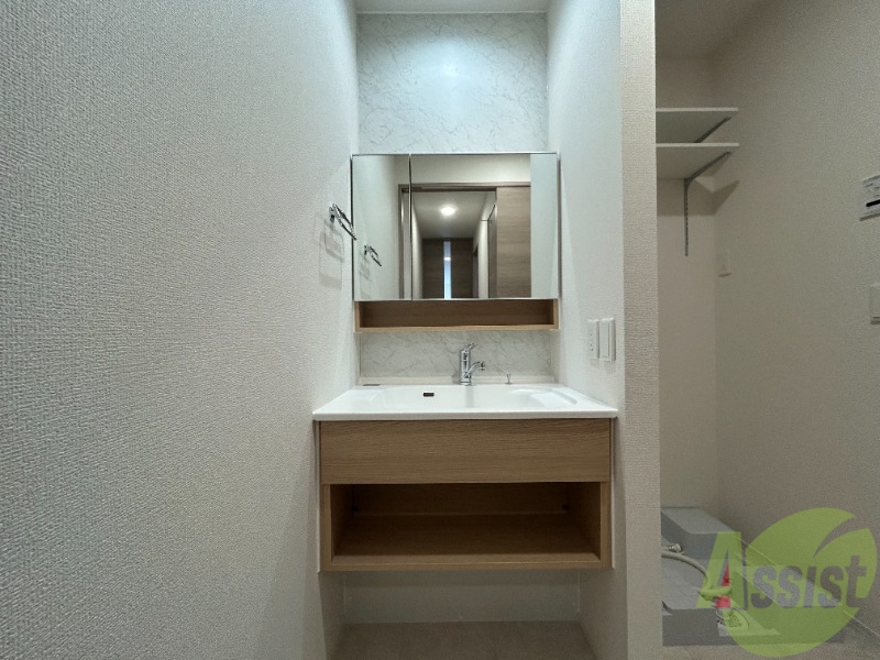 洗面設備　シャンプードレッサーなので身支度しやすそうですね。