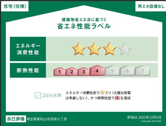 建物外観　省エネ性能ラベル