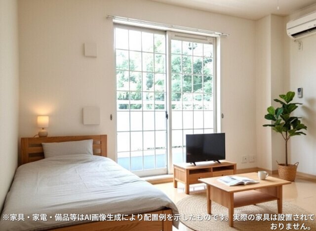 居室・リビング　※家具・家電・備品等はＡＩ画像生成により配置礼を示したもので
