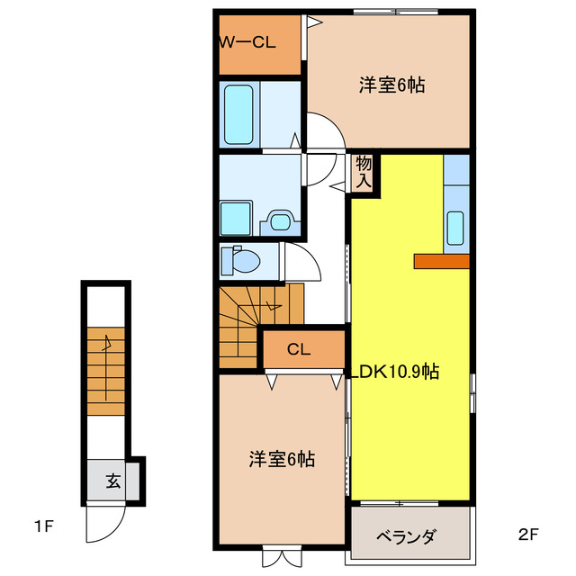 名鉄名古屋本線 笠松駅 徒歩31分 2階建 築12年の間取り写真