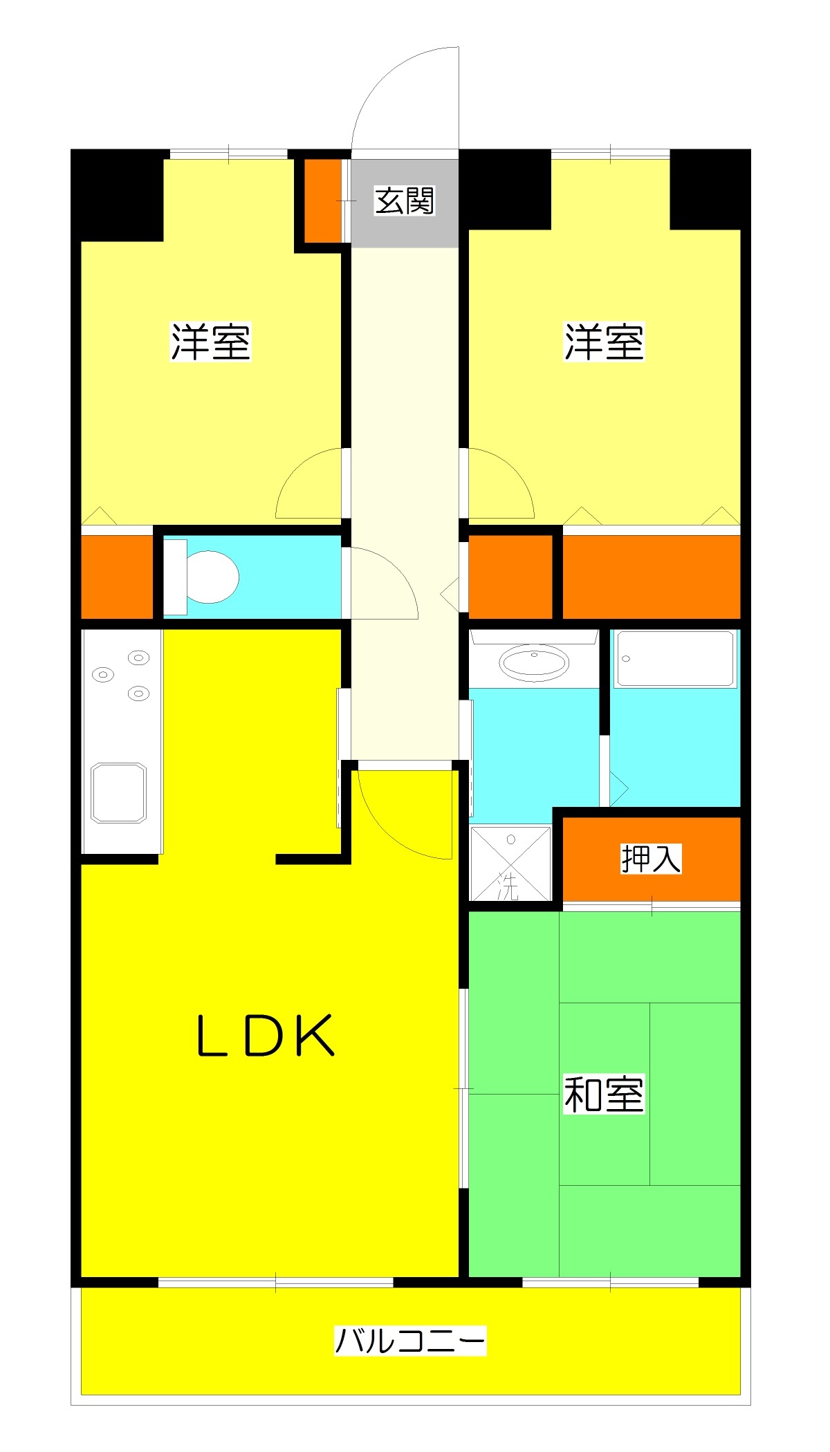 木崎台マンションの間取り写真