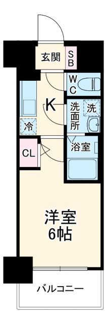 エスリード大阪デュアルゲートの間取り写真