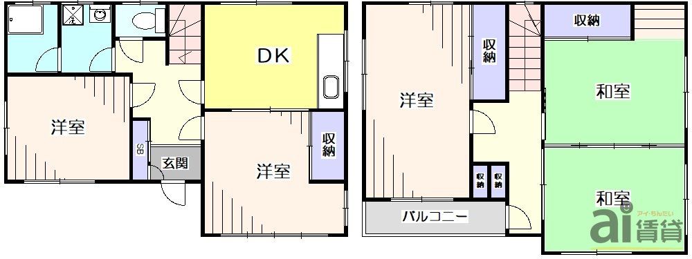 西武多摩湖線 武蔵大和駅 徒歩4分 2階建 築50年の間取り写真