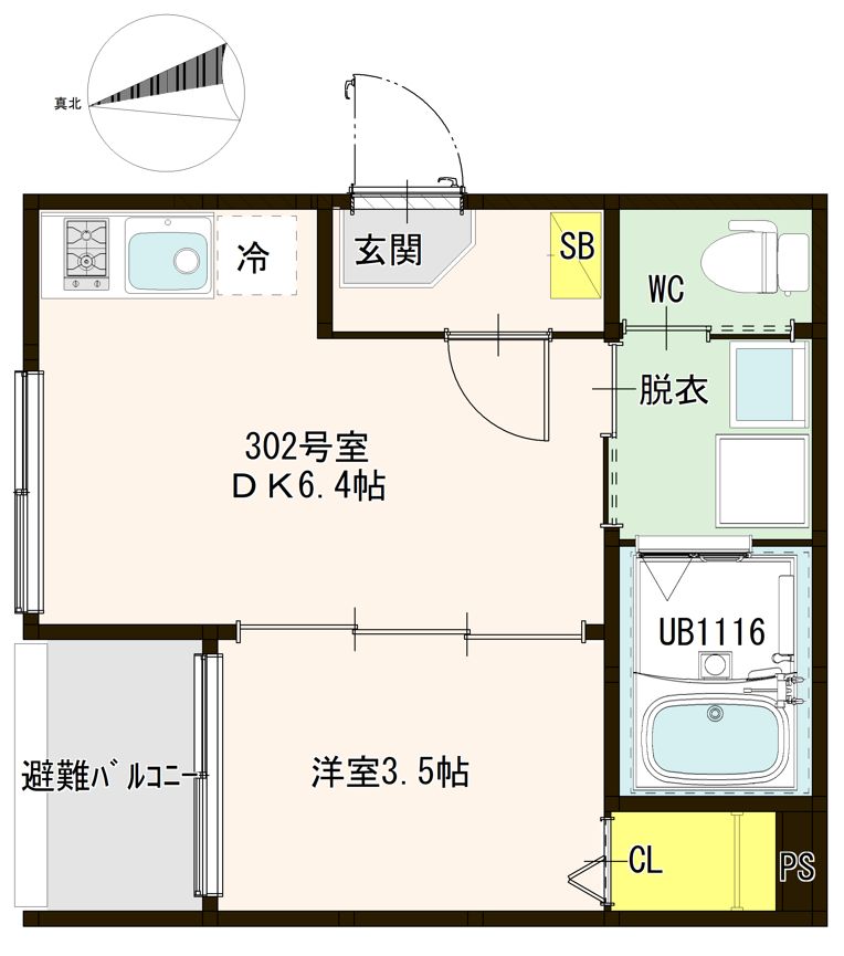 仙台市地下鉄東西線 卸町駅 徒歩5分 3階建 築1年の間取り写真