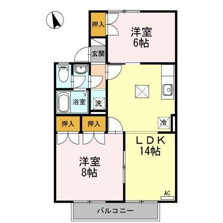 ＪＲ信越本線 川中島駅 徒歩30分 2階建 築34年の間取り写真