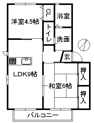 アーバヒルＢの間取り