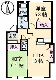 クレール林崎Ｂ棟の間取り