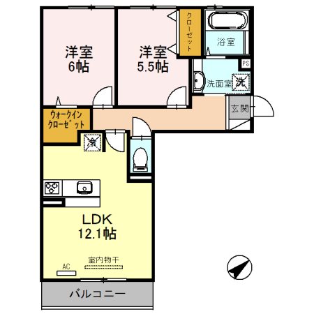 草津市青地町のアパートの間取り