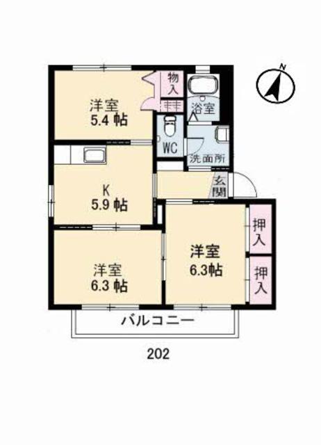 シャーメゾン　カメリア　Ｂ棟の間取り