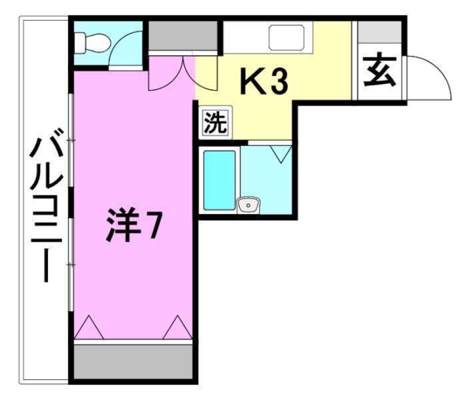 松山市東一万町のマンションの間取り