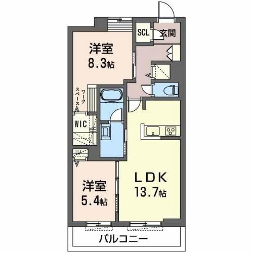 オカバ姫路青山シャーメゾンの間取り