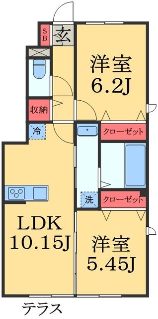 四街道市栗山のアパートの間取り