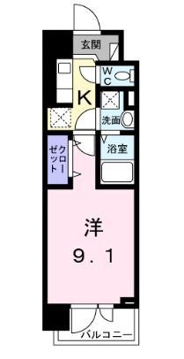 平塚市宝町のマンションの間取り