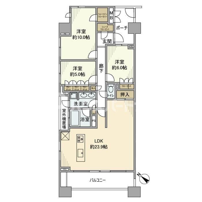 【千葉市中央区中央港のマンションの間取り】