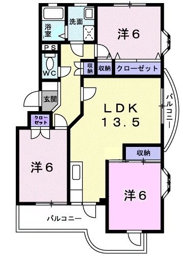 福津市花見が丘のマンションの間取り