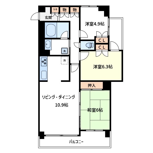 江東区北砂のマンションの間取り