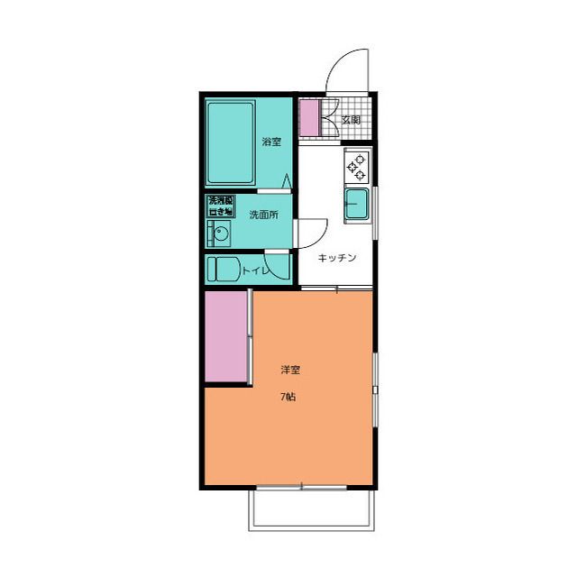 岡崎市中園町のアパートの間取り