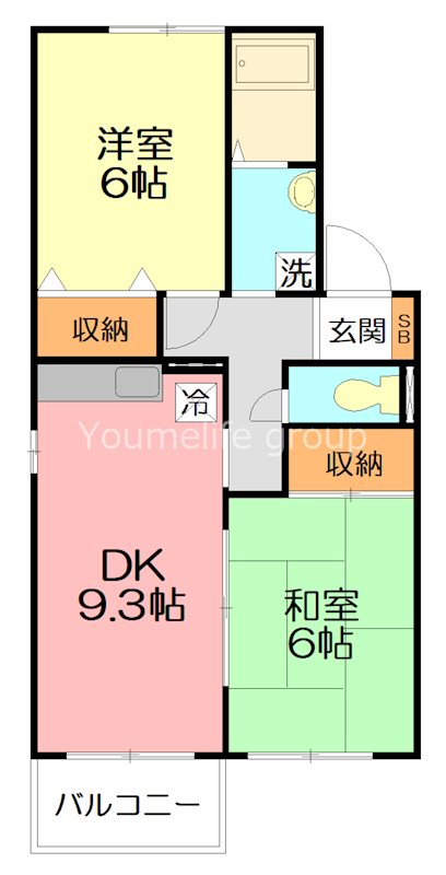 小田原市前川のアパートの間取り