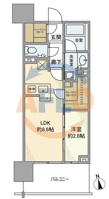 プラウド難波の間取り