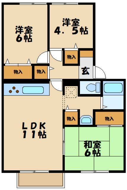 グリーンハウスＡの間取り