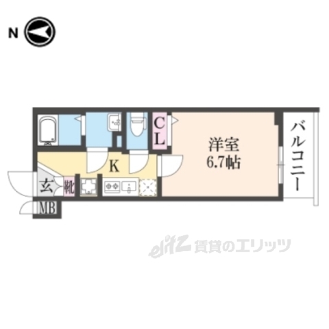 京都市中京区壬生賀陽御所町のマンションの間取り